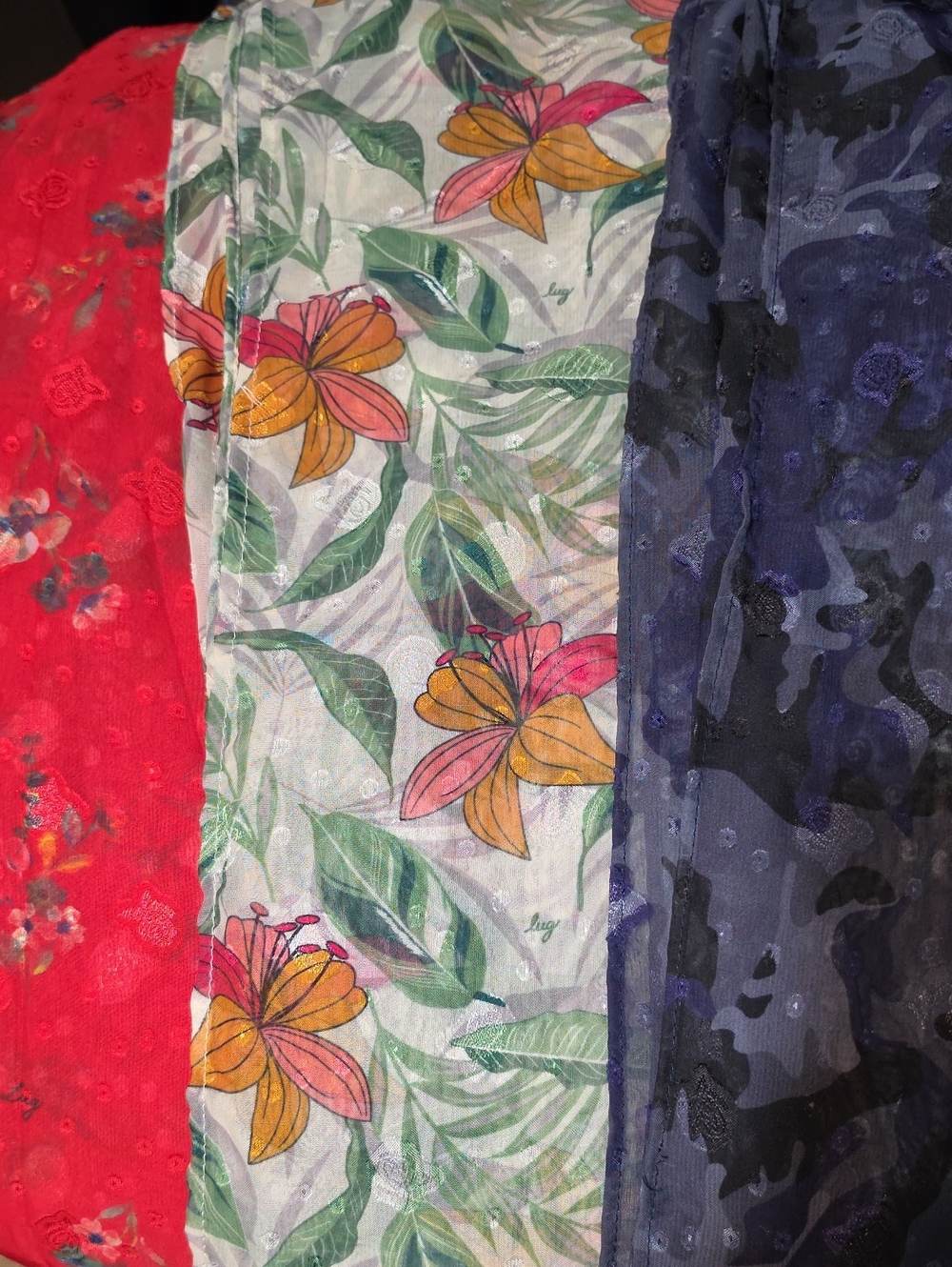 Set Of 3 Lug Twist Scarves